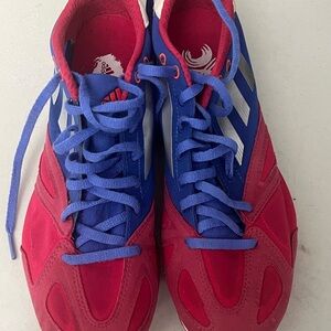 Adidas women’s 10.5 XC Bold Red and Blue Shoes